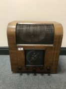 An R.G.D. valve radio in a walnut case.