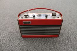 A vintage radio : Roberts RIC2 in red case.