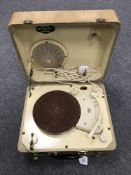 A Philips Disc Jockey Major portable turn table.