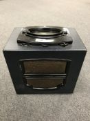 A Philips portable receiver in blue case.