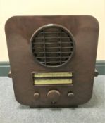 An Ekco AC 74S Bakelite valve radio.