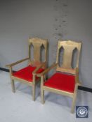 A pair of gilt painted armchairs