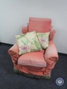 Two early 20th century armchairs (one with loose covers)