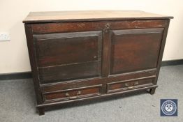 A George III oak mule chest,