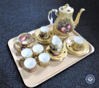 A tray of nineteen pieces of Aynsley Gold Orchard tea china CONDITION REPORT: Small