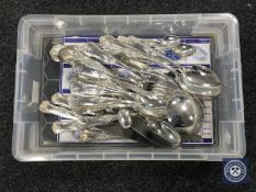 Twenty-seven pieces of white metal cutlery,