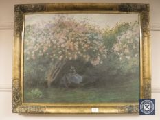 An Artagraph edition : Figures in an orchard, framed.