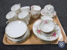 A tray of twenty-two pieces of Duchess Ascot tea china,
