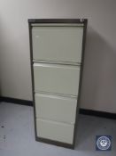 A pair of Bisley four drawer metal filing cabinets