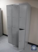 A Bisley triple section locker fitted six doors