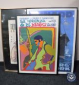 Three advertising posters; Cunard, a Japanese art poster and a film poster.