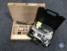 Two cases of fly making equipment,