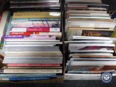 Four boxes of books and magazines relating to sewing,
