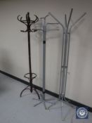 Three hat and coat stands