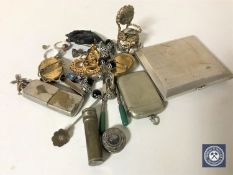 A bag of assorted vesta boxes, cigarette cases,