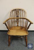 An antique elm and ash country chair, width 60 cm.