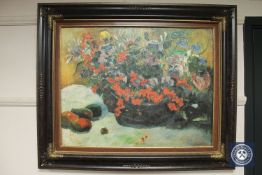 An Artagraph edition : Still life of flowers, framed.