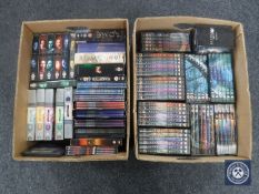 Two boxes of VHS and DVD box sets - Star Gate, 24,