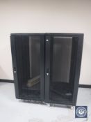 Two portable metal server cabinets CONDITION REPORT: The cabinets are stamped