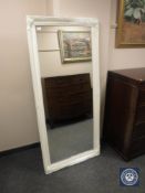 A Victorian style white painted overmantel mirror, 167 cm x 75 cm.