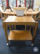 A 20th century teak tiled topped trolley