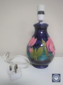 A Moorcroft table lamp