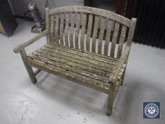 An Australian Plantation teak garden bench