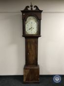 A George III inlaid mahogany longcase clock with painted dial (for restoration) CONDITION