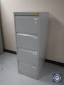 A pair of Bisley four drawer metal filing cabinets