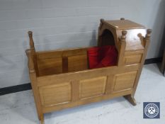 A Yorkshire style panelled oak crib