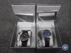 Two boxed Globenfeld watches