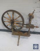 An antique spinning wheel