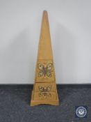 A triangular four drawer chest