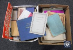 Two boxes of early 20th century and later sheet music