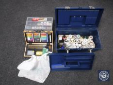 A wooden cased art set,