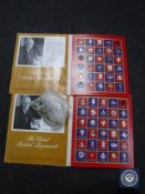 Two Great British Regiment folders of cap badges and a bag of plastic military badges