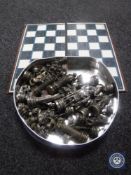 A Roman chess set with board