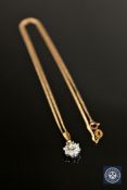 An 18ct gold diamond set pendant on chain
