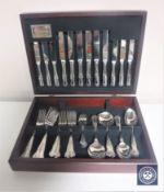 A canteen of Sheffield stainless steel cutlery retailed by Harrods.