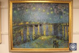 An Artagraph edition : Moonlit canal, framed.