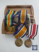 A box containing First World War Pair, named to 6428 Pte. H. S. Chandler. Leic. R.