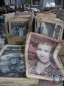 Two boxes of 1970's and later music magazines and papers - Rolling Stone,