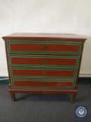 A late 19th century painted four drawer chest