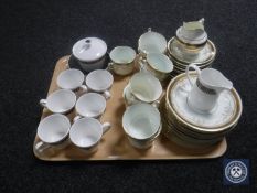 A fourteen-piece Royal Tuscan Cascade tea service together with part Victorian tea service.