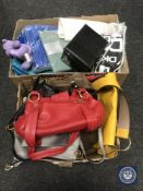 Two boxes of soft furnishings,