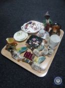 A tray of assorted china, Coalport Hong Kong twin handled dish, Royal Doulton shallow dish,