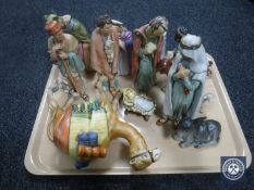 A thirteen-piece Goebel nativity scene with stable.