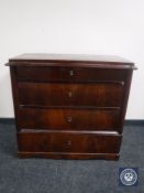 A 19th century continental mahogany four drawer chest