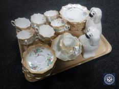 A tray of pair of Staffordshire dogs,