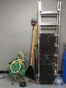 An aluminium multi function ladder with platform,